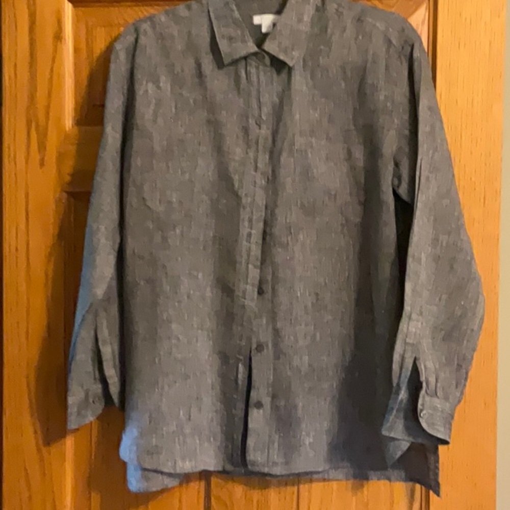 J Jill love linen long sleeved blouse sz small